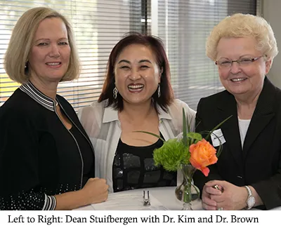 Dean Stuifbergen with Dr. Kim and Dr. Brown